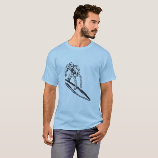 Surfer Skeleton  Surf Design T-shirt (Voorkant volledig)