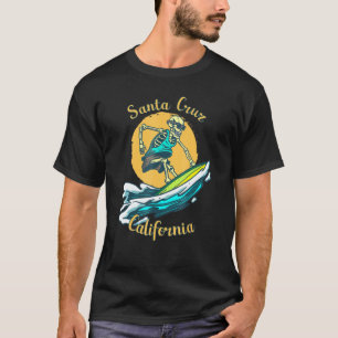 Surfer Sketeton Surfboard Santa Cruz Californië T-shirt