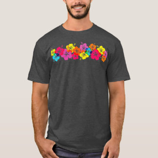 Surfer Stijl Hibiscus Bloemenrij Strand T-shirt