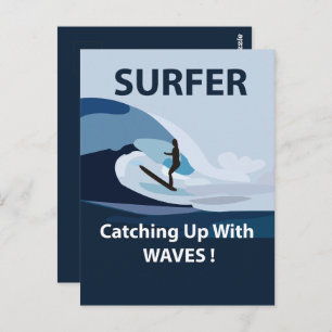 Surfer Strand Surfen Briefkaart