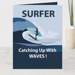 Surfer Strand Surfen Groet Kaart