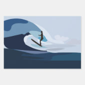 Surfer Strand Surfen Inpakpapier Vel (Voorkant 2)
