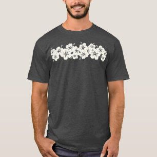 Surfer Style  Floral Hibiscus Flower Row T-shirt