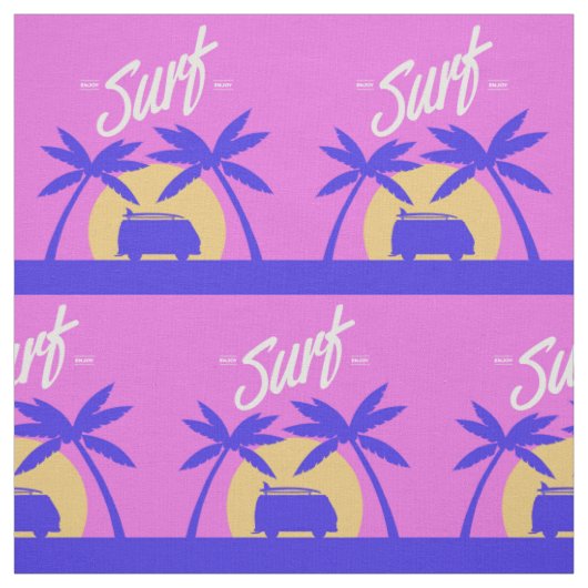 Surfer Sunset aangepaste fabric Stof (Swatch)
