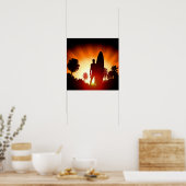 Surfer Sunset poster (Keuken)
