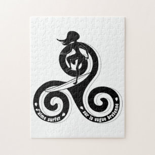 Surfer sur la vague breton (versievrij femme) legpuzzel