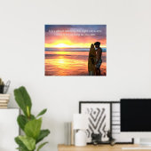 Surfer sur Sunrise Beach avec slogan Poster (Bureau à domicile)