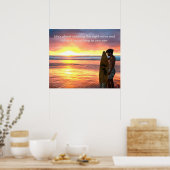Surfer sur Sunrise Beach avec slogan Poster (Cuisine)