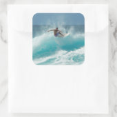 Surfer sur un autocollant à grande vague (Sac)