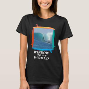 Surfer, surfen, golven, oceaan, surfplanken Ramen T-shirt