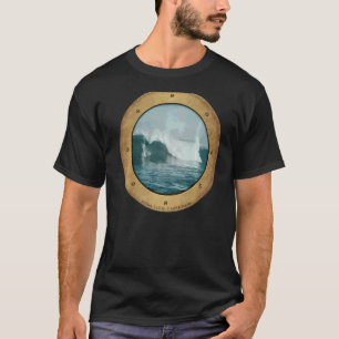 Surfer Surfende Porthole Ocean Waves Tropisch T-shirt
