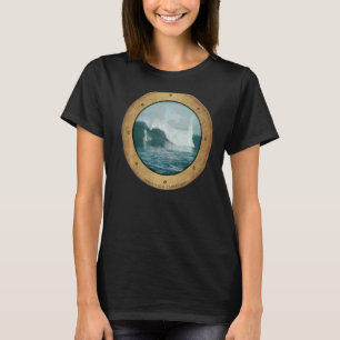 Surfer Surfende Porthole Ocean Waves Tropisch T-shirt
