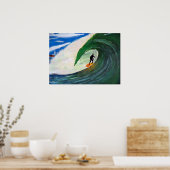Surfer Surfing Tuberide wall of oceawater poster (Keuken)