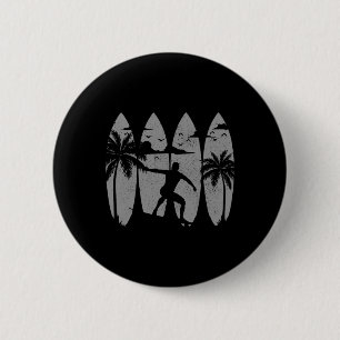 Surfer Surfplank Vintage Surfen Strand Zomer Surfe Ronde Button 5,7 Cm