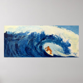 Surfer Surfred Blue Wave Ocean Zee Poster Artwork
