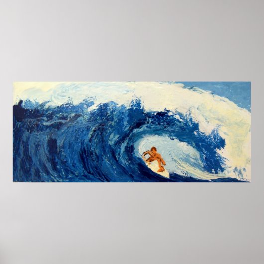 Surfer Surfred Blue Wave Ocean Zee Poster Artwork (Voorkant)