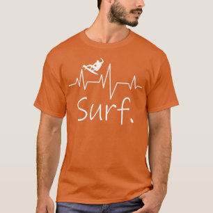 Surfer Surfred Shortboard Heartbeat Wave Lover T-shirt