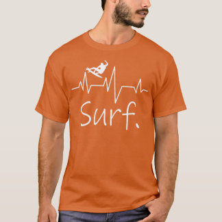 Surfer Surfred Shortboard Heartbeat Wave Lover T-shirt