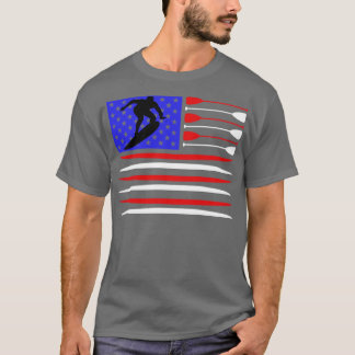 Surfer US Flag Surfing T-shirt