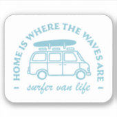 Surfer van life citaten sticker (Voorkant)
