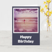 Surfer Verjaardag Kaart (Gele Bloem)