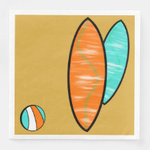 Surfer Verjaardag Papier Diner Servetten #2