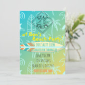 Surfer verjaardagsuitnodiging kaart (Staand voorkant)