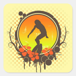 Surfer Vierkante Sticker