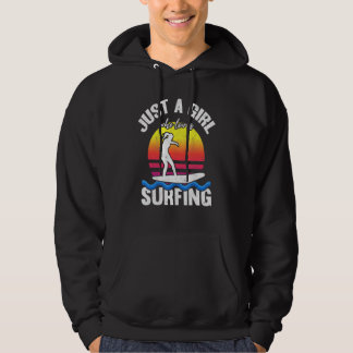 Surfer Vrouwen Surfen Zonsondergang Gewoon Een Mei Hoodie