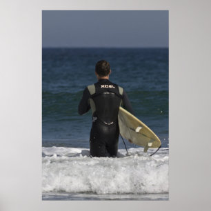 Surfer Wachten op de golven Fine Art Print