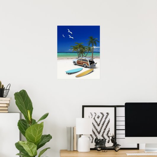 Surfer Wagon Poster (Thuiskantoor)