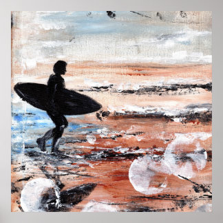 Surfer Walking Art Print