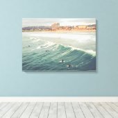 Surfer Wall Art, Pacific Beach San Diego Canvas Afdruk (Insitu (Houten vloer))
