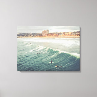 Surfer Wall Art, Pacific Beach San Diego Canvas Afdruk