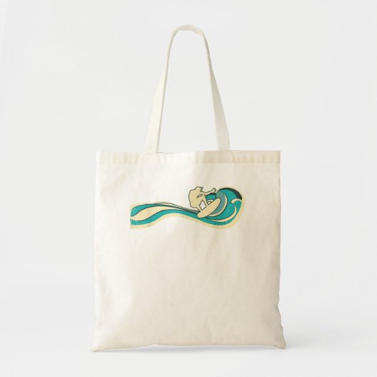 Surfer Wave Retro Surfende Surf Beach Retro Tote Bag (Voorkant)