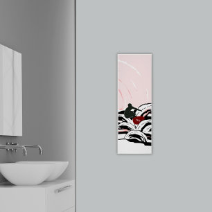 Surfer Wave Surfing op Sunrise Poster