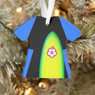 Surfer Wetsuit gepersonaliseerd siermiddel Ornament