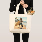Surfer Wolf Grote Tote Bag (Voorkant (product))