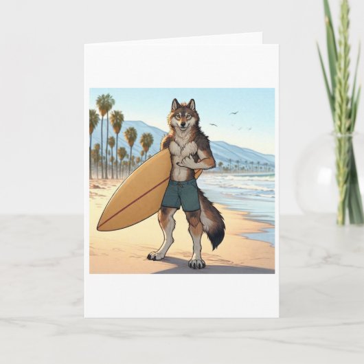 Surfer Wolf Kaart (Voorkant)