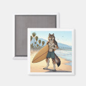 Surfer Wolf Magneet (Voorkant / Achterkant)