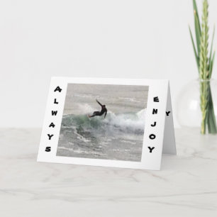 SURFER ZEGGEN VOLDOEN DE RIDE MET NAME OP BIRTHDAY KAART