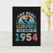 Surfers, geboren in 1954 70th Birthday surfing Gif Kaart (Gele Bloem)