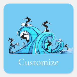 Surfers Overal Thunder_Cove Vierkante Sticker