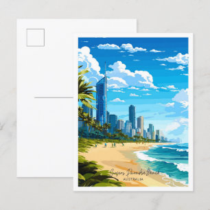 Surfers Paradise Beach Australië Reizen Briefkaart