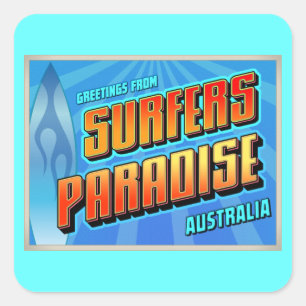 SURFERS PARADISE VIERKANTE STICKER