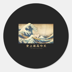 Surfers Samoyed Kanagawa Golf Japans Hond Grappig Ronde Sticker