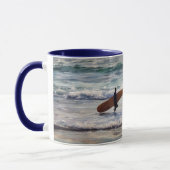 Surfers Surf Ocean Beach Art Mug Cup (Gauche)