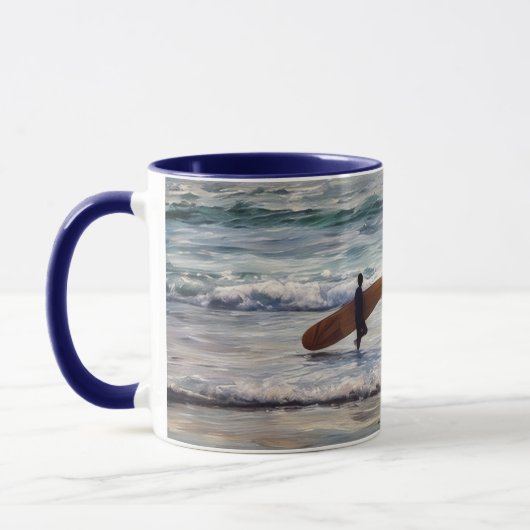 Surfers Surf Ocean Beach Art Mug Cup (Gauche)