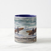 Surfers Surf Ocean Beach Art Mug Cup (Centre)