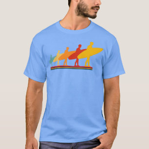 Surfers Surfende Retrostijldoorsnede H T-shirt